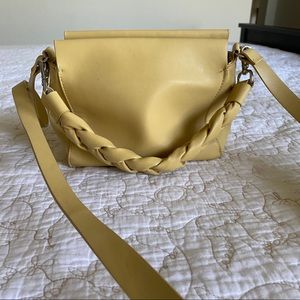 Soft Yellow Braided Crossbody Purse